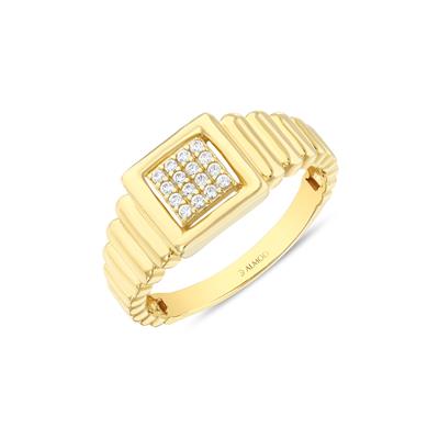 TAŞLI ALTIN KARE YÜZÜK