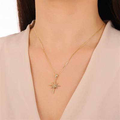 ALTIN KUTUP YILDIZI KOLYE UCU