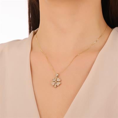 TAŞLI ALTIN YONCA KOLYE UCU