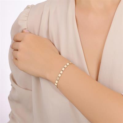 ALTIN KARE DİLİM BİLEKLİK