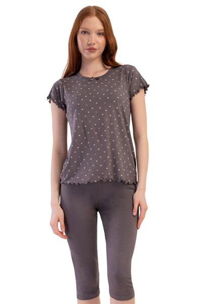 Likralı Viskon Battal Kayık Yaka Kısa Kol Eteği Ov