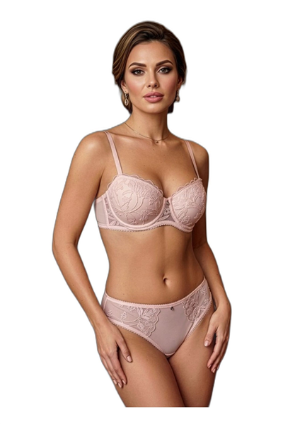 Kadın Dantelli Brodeli Taşlı B Cup Sütyen Takımı – LJ5155