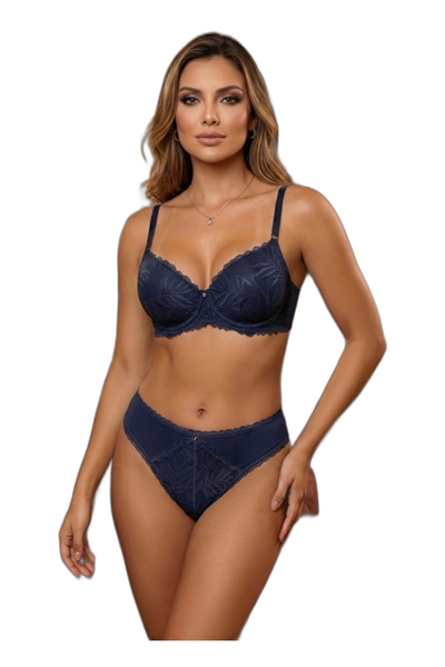 Kadın Dantelli Push Up Dolgulu B Cup Sütyen Takımı – LJ5065