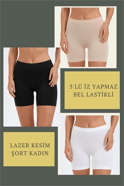 3LÜ SET KÜLOT-SİYAH-BEYAZ-TEN DOR1056