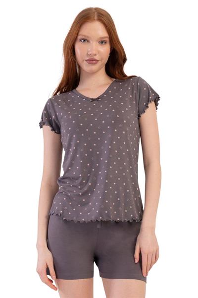Vıscon V Yaka Kısa Kol Şortlu Pijama Takım K409290