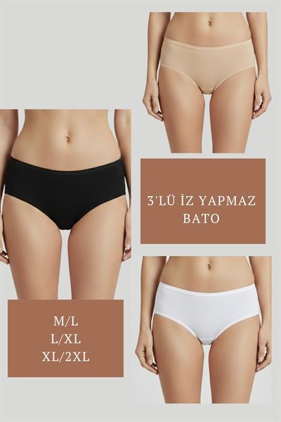 3LÜ SET KÜLOT-SİYAH-BEYAZ-TEN DOR2851