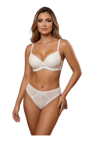 Kadın Dantelli Push Up Dolgulu B Cup Sütyen Takımı – LJ5065