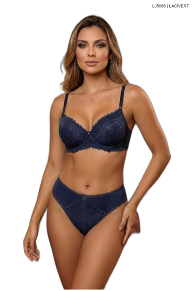 Le Jardin 5065 Kadın Dantelli Push Up Dolgulu B Cup Sütyen Takım