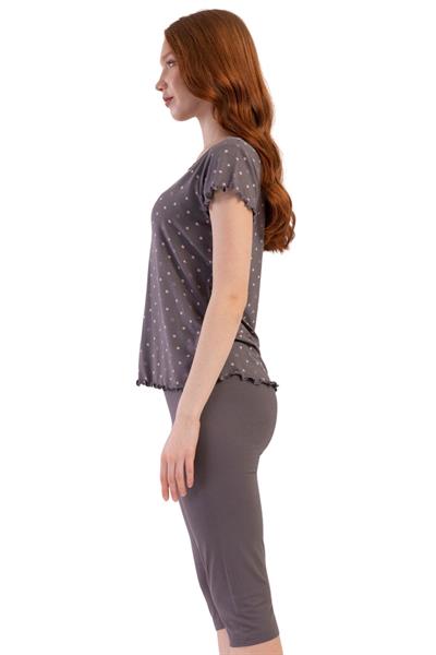 Likralı Viskon  Kayık Yaka Kısa Kol Eteği Oval Kap