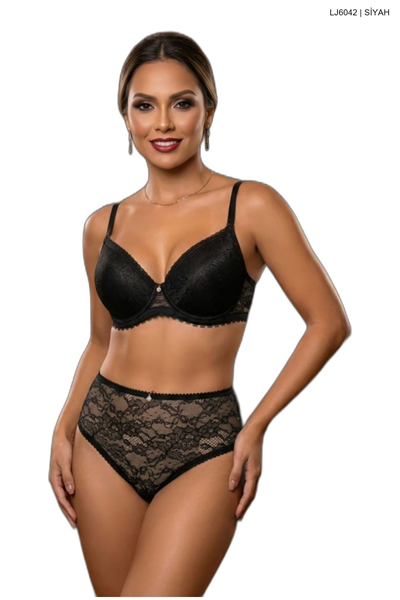 Le Jardin 6042 Kadın Dantelli Push Up Dolgulu B Cup Sütyen Takım