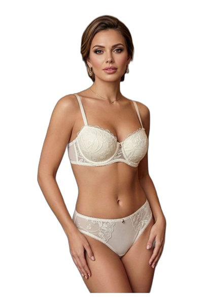 Kadın Dantelli Brodeli Taşlı B Cup Sütyen Takımı – LJ5155