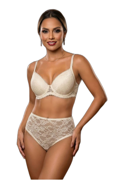 Le Jardin 6042 Kadın Dantelli Push Up Dolgulu B Cup Sütyen Takım