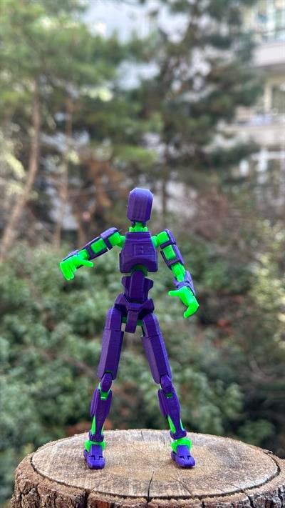 Lucky 13 Aksiyon Figürü Robot Oyuncak 13cm 13 cm Mor Yeşil