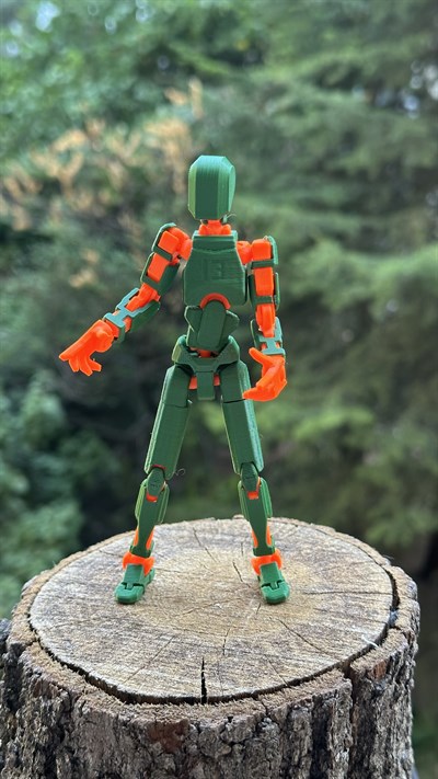 Lucky 13 Aksiyon Figürü Robot Oyuncak 13cm Yeşil Turuncu