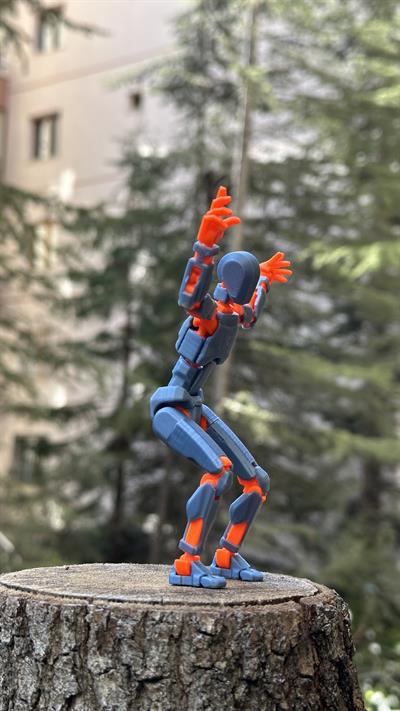 Lucky 13 Aksiyon Figürü Robot Oyuncak 13cm Gri Turuncu