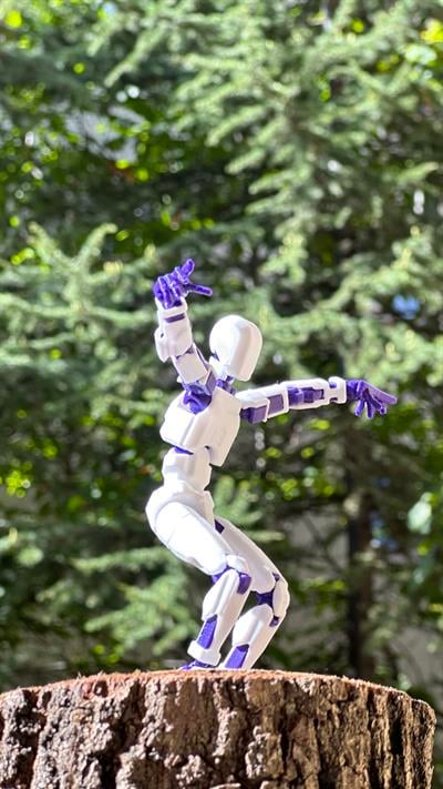 Lucky 13 Aksiyon Figürü Robot Oyuncak 13cm Beyaz Mor