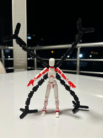 Lucky 13 Aksiyon Figürü Robot Oyuncak 13cm Ve Mekanik Kol Eklentisi Seti - Kırmızı Beyaz