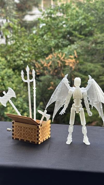 Lucky 13 Aksiyon Figürü Robot Oyuncak 13cm Şeffaf Lucky 13 Yarasa Kanat ve Aksesuar Seti