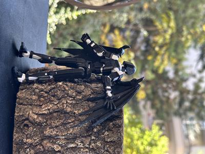 Lucky 13 Aksiyon Figürü Robot Oyuncak 13cm Siyah Beyaz ve Yarasa Kanat Seti