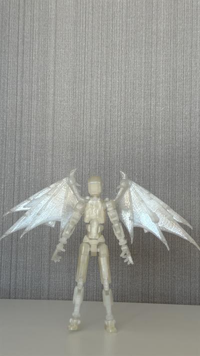 Lucky 13 Aksiyon Figürü Robot Oyuncak 13cm Şeffaf Lucky 13 ve Şeffaf Yarasa Kanat Seti
