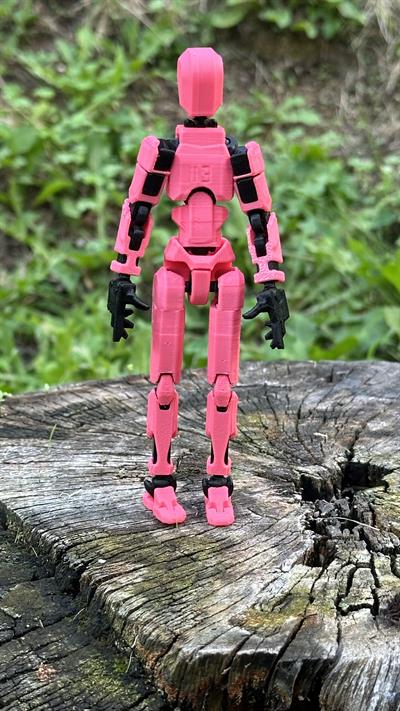 Lucky 13 Aksiyon Figürü Robot Oyuncak 13cm Pembe Siyah