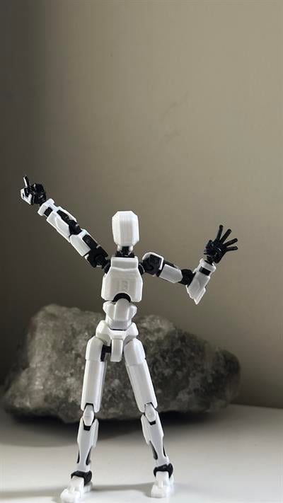 Lucky 13 Aksiyon Figürü Robot Oyuncak 13cm Beyaz Siyah