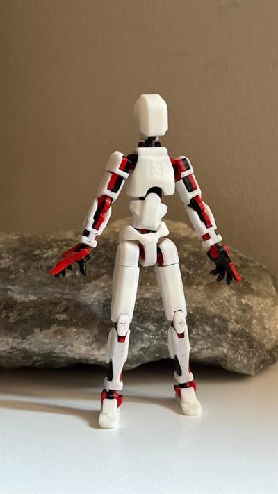 Lucky 13 Aksiyon Figürü Robot Oyuncak 13cm Beyaz Siyah & Kırmızı