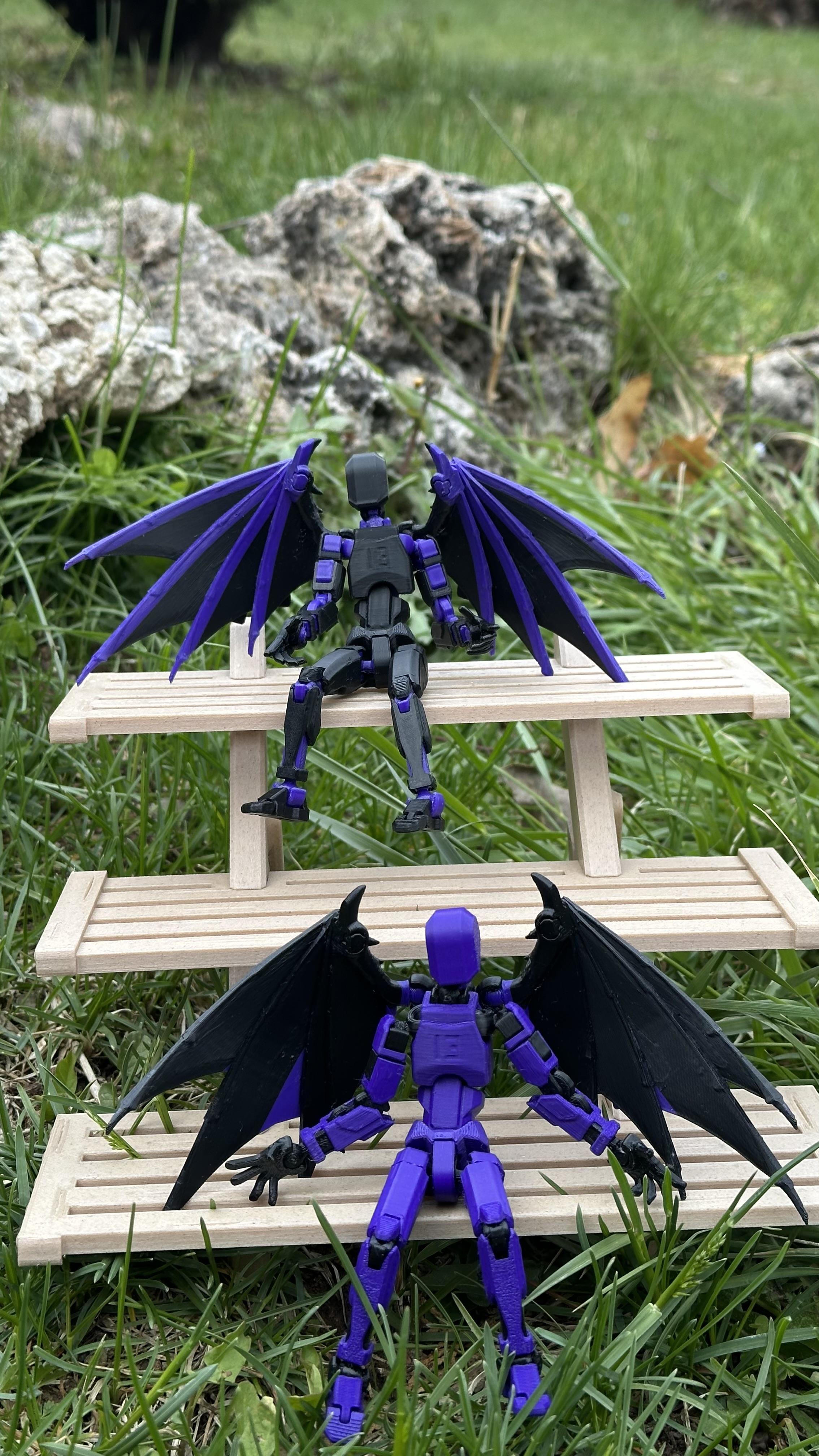 Lucky 13 Aksiyon Figürü Robot Oyuncak 13 cm Mor ve Yarasa Kanat 2