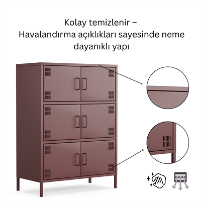 Pera Metal Çok Gözlü Dolap