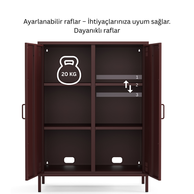 Pera Metal Dolap 2 Kapaklı