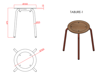 Tabu Renkli Tabure