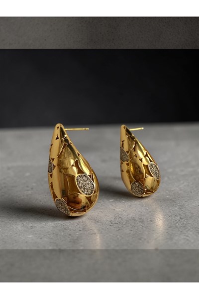 Damla taşlı küpe 2,5 cm