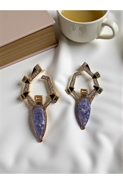 Marka model zirkon taşlı küpe