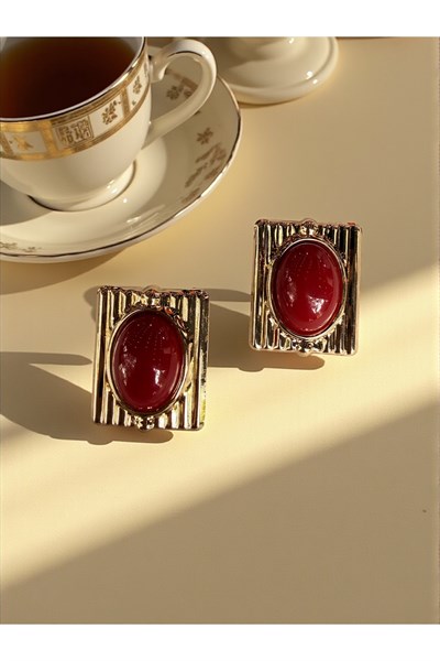 Vintage bordo küpe