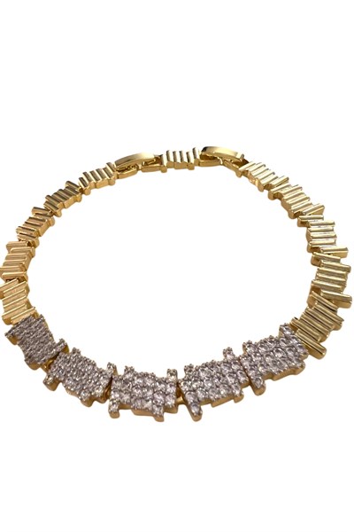 GOLD RENK ZİRKON TAŞ DETAYLI RİTİM MODEL BİLEKLİK