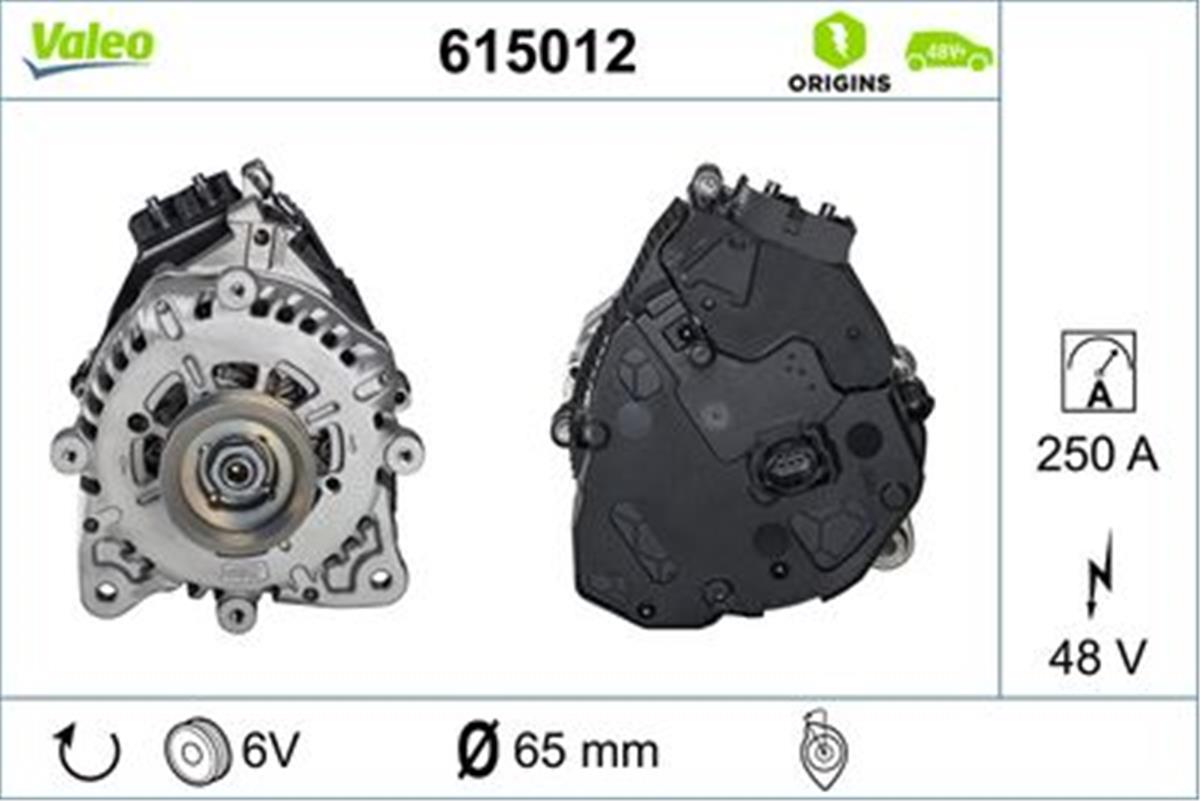 VALEO 615012 ALTERNATÖR ALTERNATOR 48V 250A GOLF VIII A3 LEON OCTAVIA 20