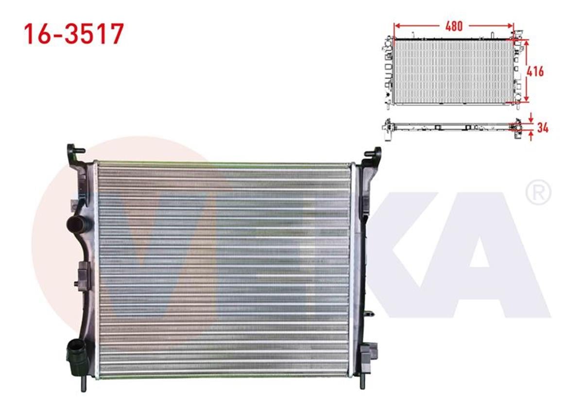 Veka 16-3517 SU RADYATORU MEKANIK RENAULT THALIA II 1.5 DCI M-T 2008-2014