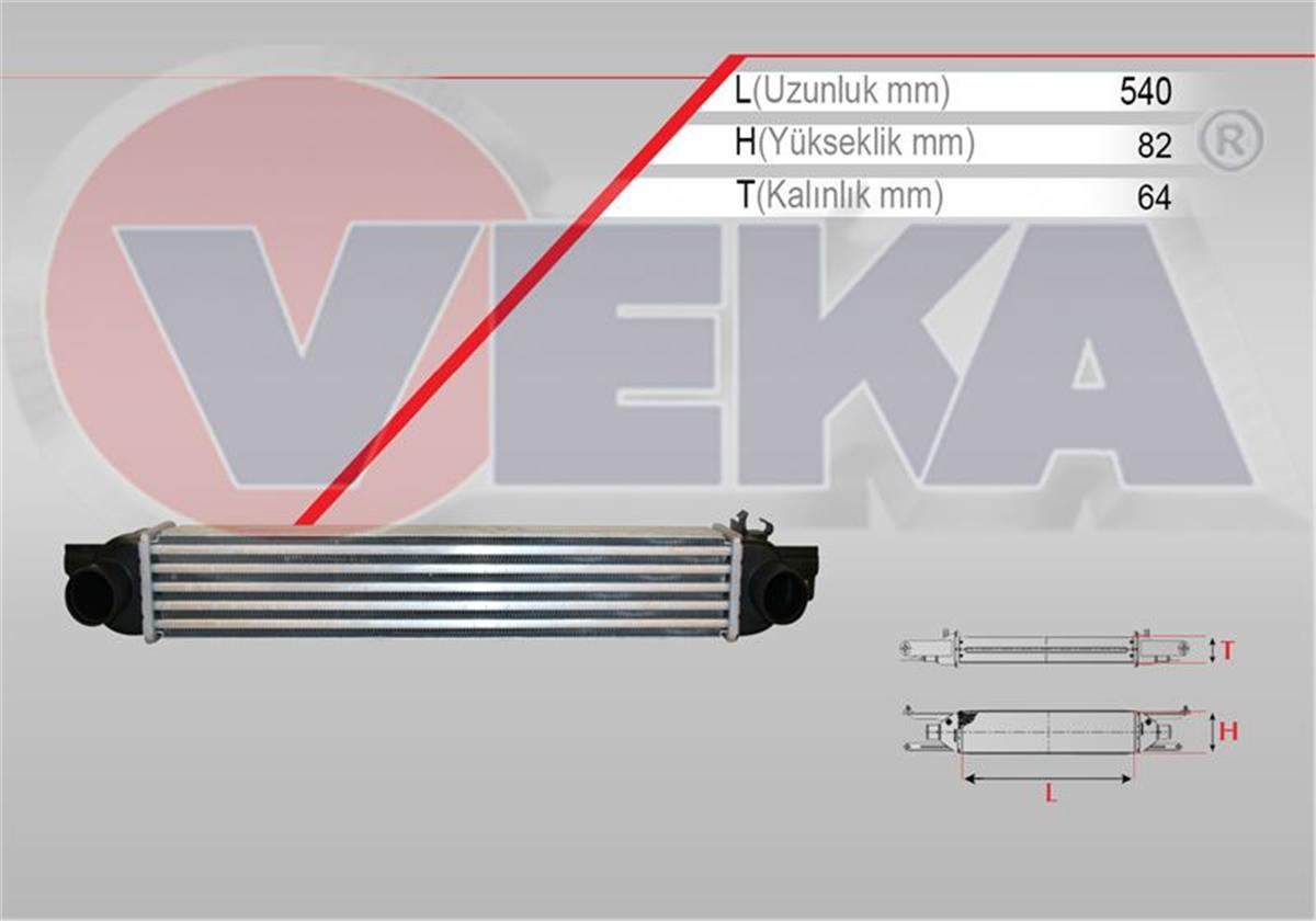 Veka 42-1804 TURBO RADYATORU (INTERCOOLER) FIAT FIORINO (225) 1.3 MJT EURO 4 2007-