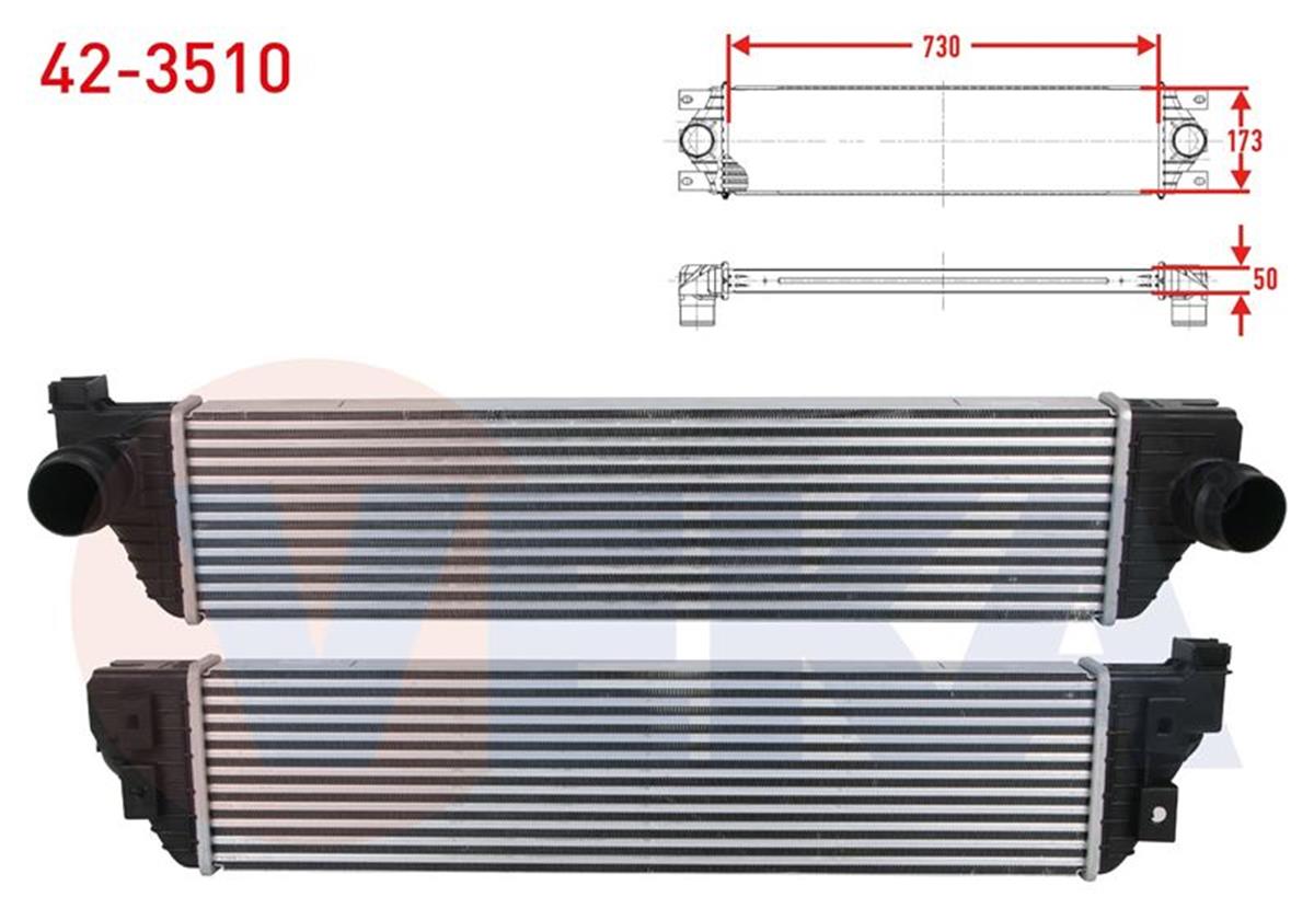 Veka 42-3510 TURBO RADYATORU (INTERCOOLER) RENAULT MASTER III (FV) 2.3 DCI 2010-