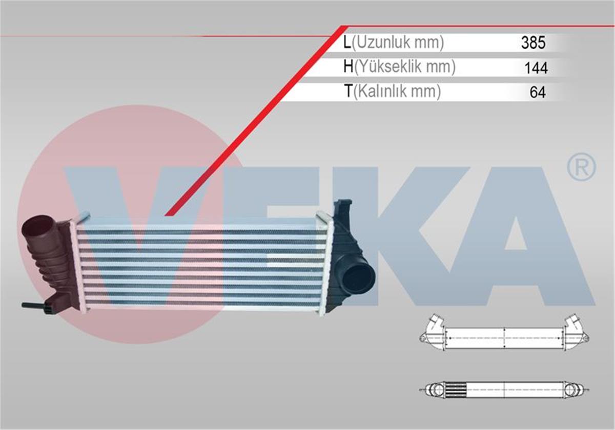 Veka 42-3514 TURBO RADYATORU (INTERCOOLER) KELEPCE SIKMALI RENAULT KANGOO (KW0/1) 1.5 DCI 2008-