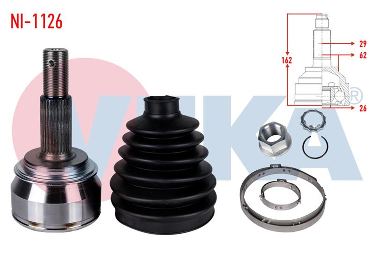 Veka NI-1126 AKS KAFASI SOL-SAG ON DIS NISSAN QASHQAI (J11) 1.5 DCI 29X26X62 UZUNLUK 162mm 2014-