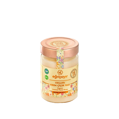 Organik Krem Çiçek Balı 450 gr (Eğriçayır)