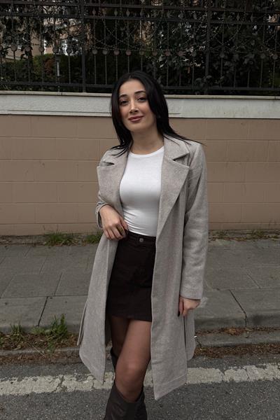 BALIKSIRTI KUŞAKLI KABAN-bej