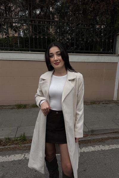 BALIKSIRTI KUŞAKLI KABAN-Ekru