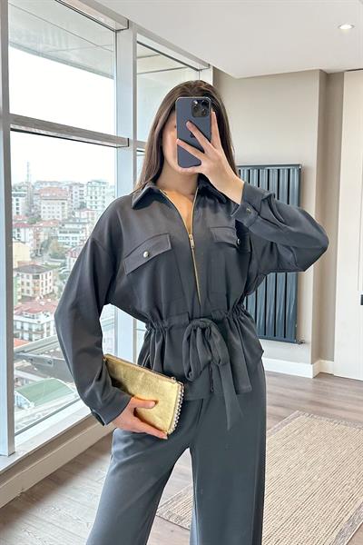 BELİ BÜZGÜLÜ BOL PAÇA TAKIM-Antrasit 