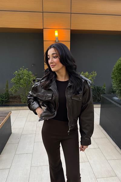 BELİ LASTİKLİ İSPANYOL PAÇA PANTOLON-Kahve