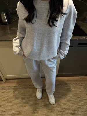 COZY ÜÇ İPLİK ŞARDONLU TAKIM-Gri