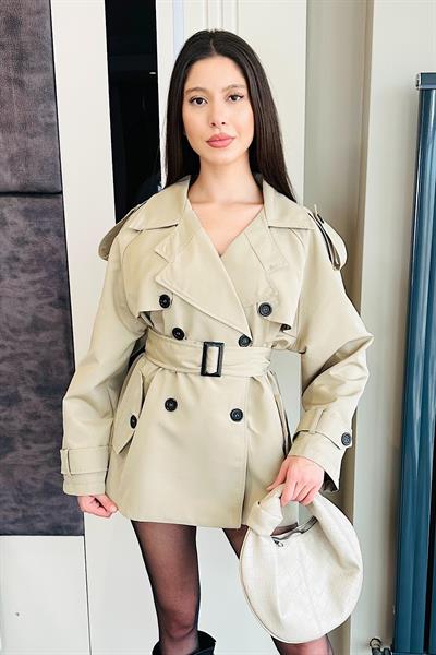 ELZEY EKOSE ASTARLI TRENCH-Bej
