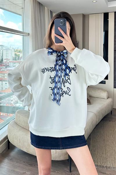 ESORA FLARLI SWEAT-Beyaz