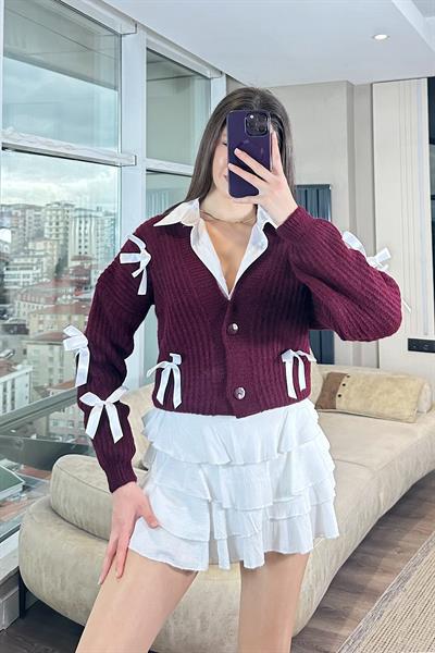 FİYONKLU HIRKA-bordo 